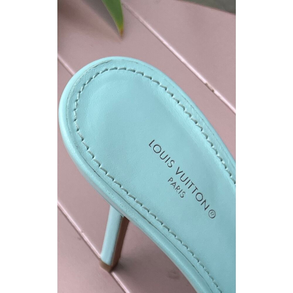 LOUIS VUITTON Revival Mules Heels LV MG Sandals Leather NEW w/box Sz 39 #BR0232 - Picture 10 of 12